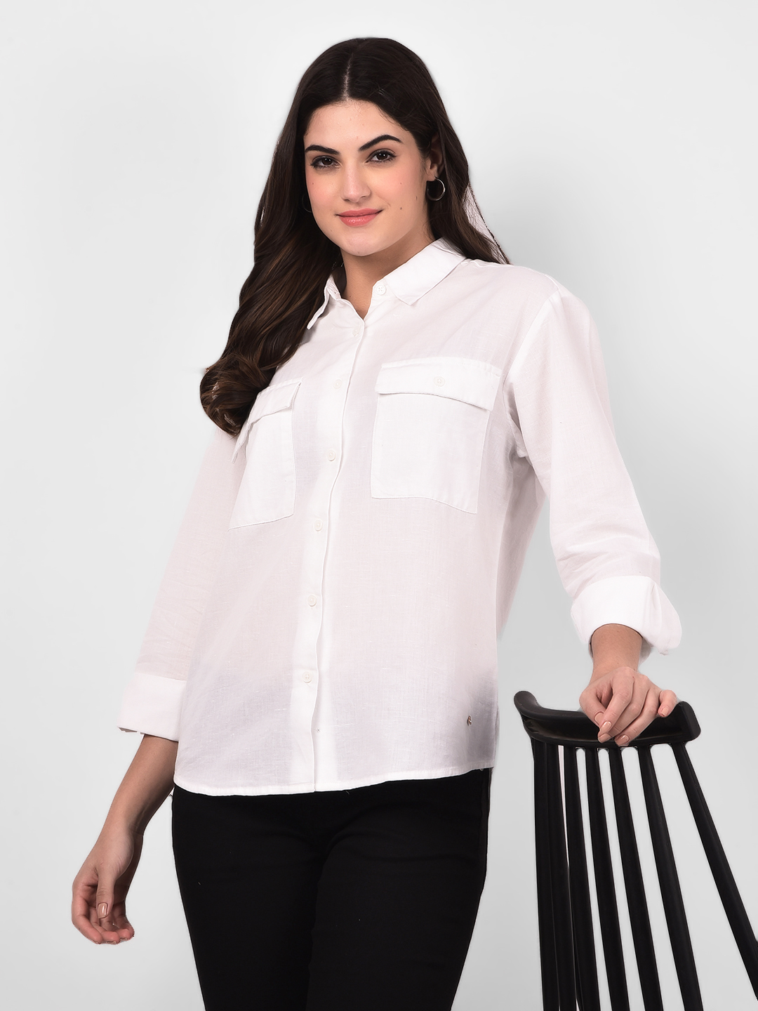 Numero Uno Women Classic White Button-Up Shirt